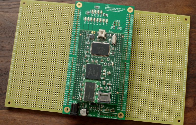 Spartan 6 USB-FPGA Module 1.11 with Analog Experimental Board and two Expansion Boards