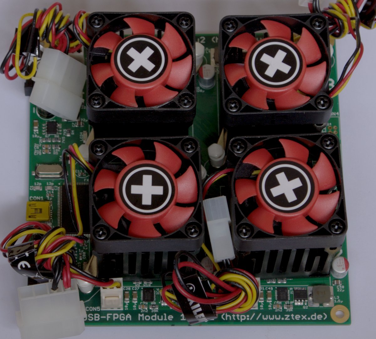 Quad-Spartan 6 XC6SLX150 FPGA board for bitcoin mining