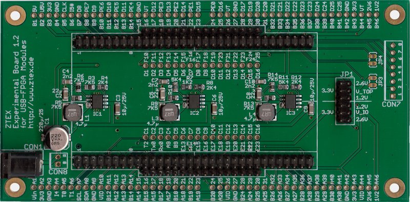Entwicklungs-Board / Experimentier-Board 1.2 für USB-FPGA-Module