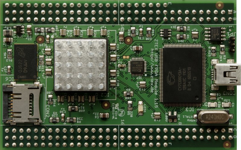 Spartan 6 XC6SLX45 und XC6SLX75 USB-FPGA-Modul 1.15 mit 18mm-Kühlkörper