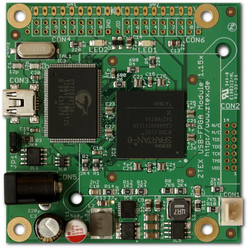 FPGA Cluster USB-FPGA Module 1.15x with XC6SLX150 for cryptographic computations